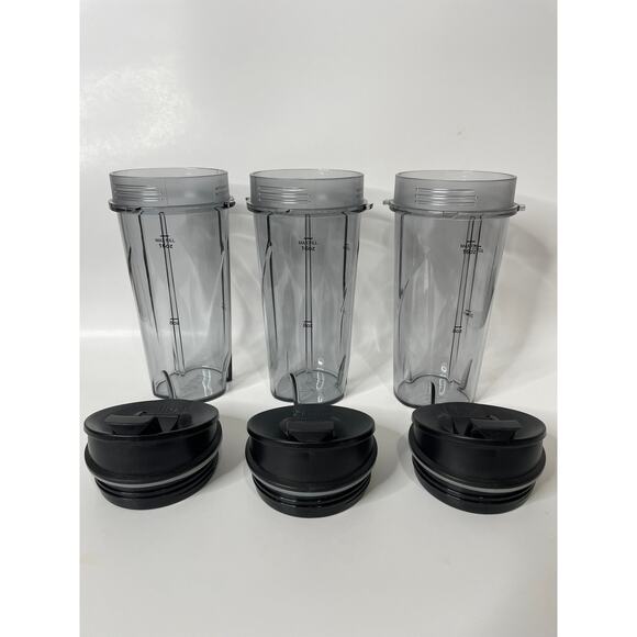 3 Ninja OEM cups with sip and go flip top lids - Picture 3 of 9